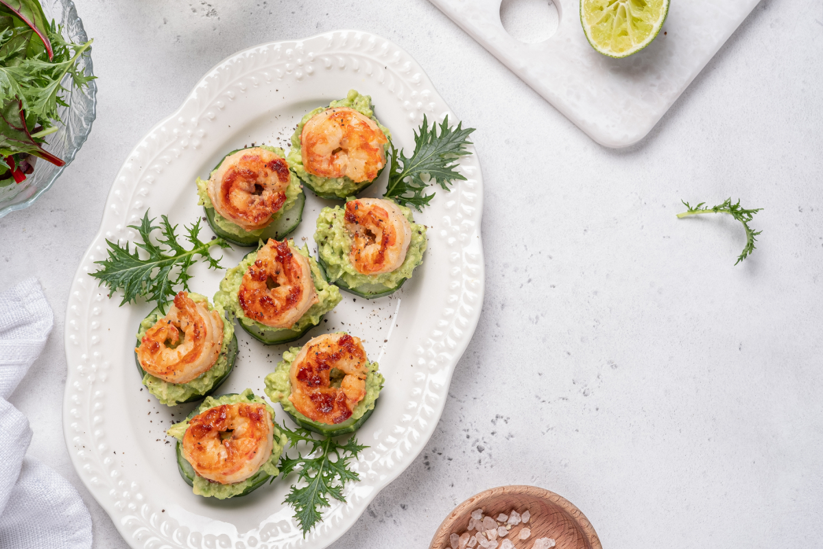 Dietmed - Canapés de Gambas y Guacamole