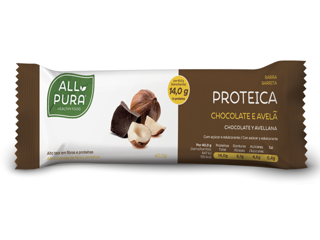 ALLPURA BARRITA PROTEICA | CHOCOLATE E AVELA 40g