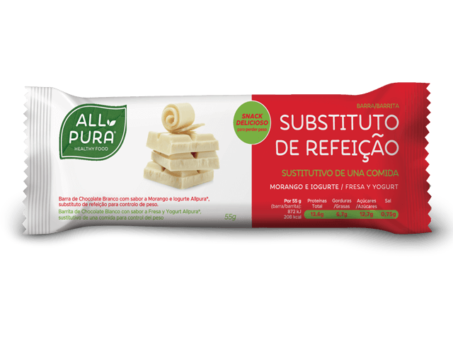 ALLPURA BARRITA SUSTITUTIVO DE UNA COMIDA CHOCOLATE BLANCO | FRESA Y YOGURT 55G