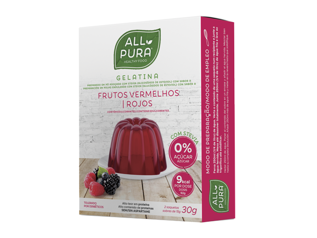 ALLPURA GELATINA STEVIA  | FRUTOS VERMELHOS 2 x 15g 