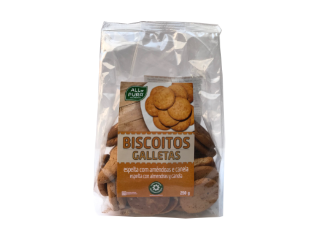 ALLPURA BISCOITOS DE ESPELTA | AMENDOAS E CANELA 250g