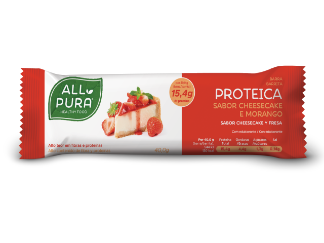 ALLPURA BARRA PROTEICA | CHEESECAKE E MORANGO 40g